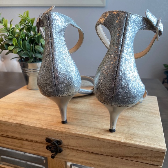 Nine West glitter silver sandals heel - Picture 4 of 9